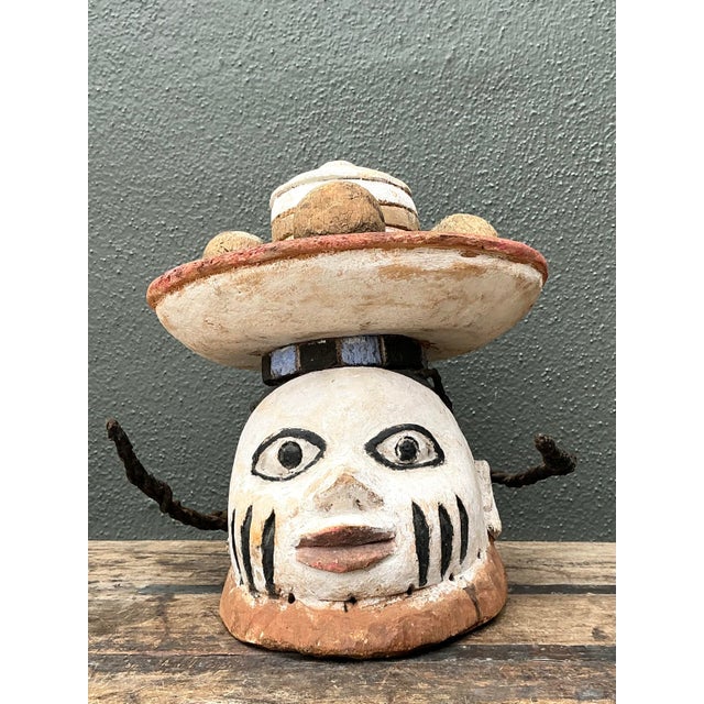 Tribal Vintage Hand Carved Bust of Man For Sale - Image 3 of 12