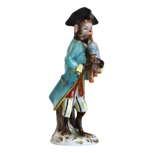 Porcelain Figurine from the Series Monkey Band from Volkstedt Manufactory, Germany, 1940s For Sale