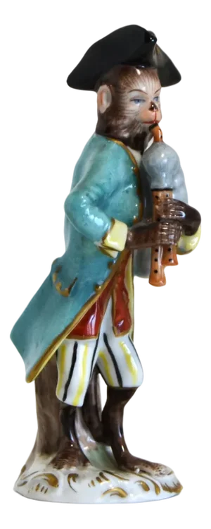 Porcelain Figurine from the Series Monkey Band from Volkstedt Manufactory, Germany, 1940s