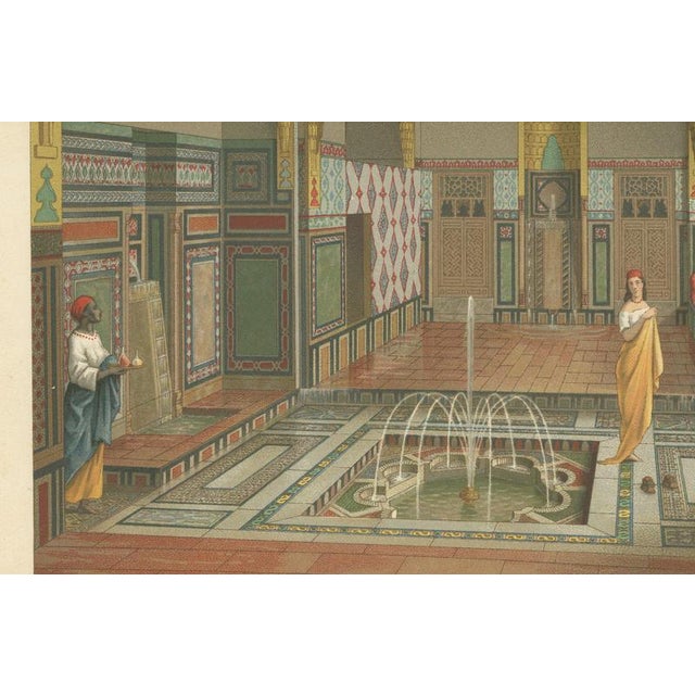 Paper Racinet, Afrique: Cairo Summer Salon Interior, Egypt, 1888, Lithograph For Sale - Image 7 of 10