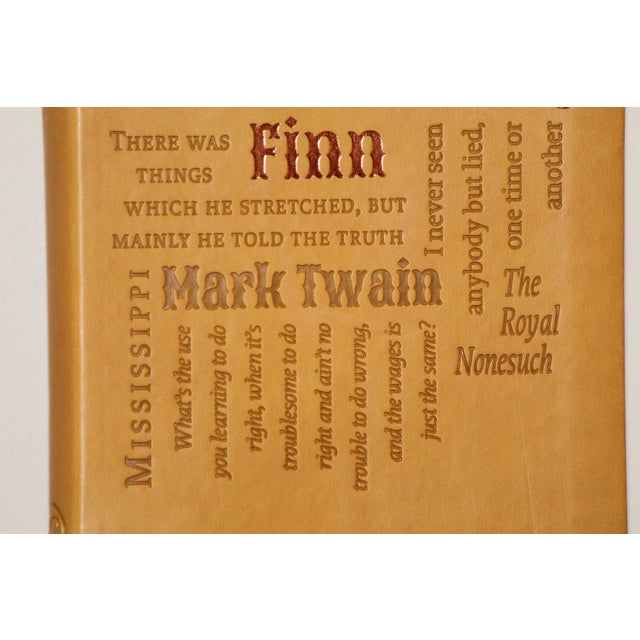 2000 - 2009 New! Soft, Faux Leather-Bound Book 'Huckleberry Finn'. Impressed and Foil Writing Front and Back For Sale - Image 5 of 8