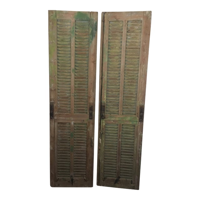 1990s Pair of French/Belgium Shutters W/Original Hardware For Sale