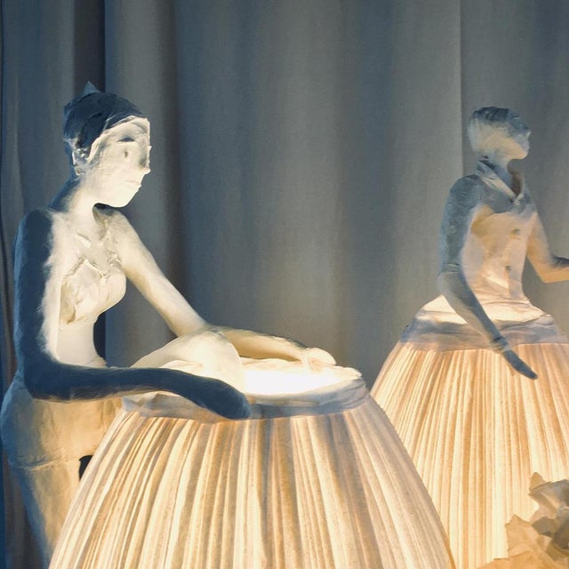 Gold Mademoiselle Out of Her Dress Paper Light Sculpture by Papier À Êtres For Sale - Image 8 of 10