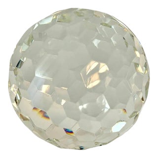 Large Cut Crystal Multi-Faceted Paperweight For Sale