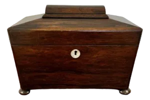 Willian IV Rosewood Tea Caddy, 1800s