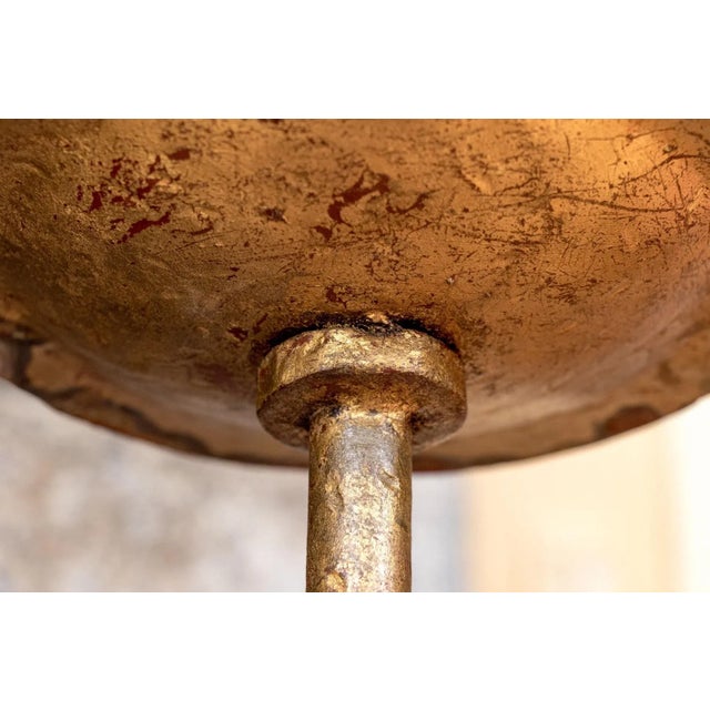 Metal Antique Gilt Iron Floor Candle Stand For Sale - Image 7 of 9