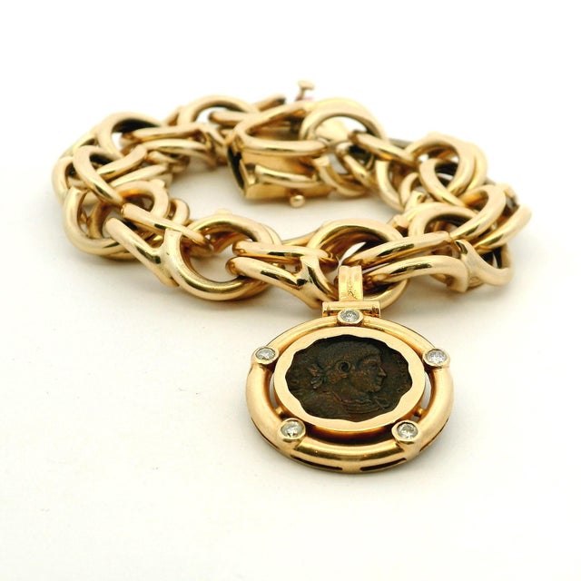 Vintage Italian 14k Gold Chunky Link Bracelet, 92 Grams For Sale - Image 16 of 16