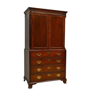 Baker Mahogany Chippendale Style Chest Armoire For Sale