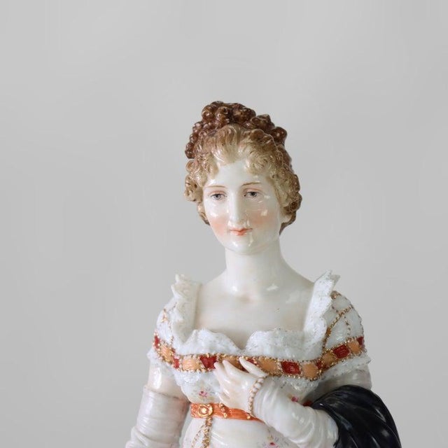 An exquisite antique German Volkstedt porcelain figure from the late 19th century, circa 1890, depicting the renowned...