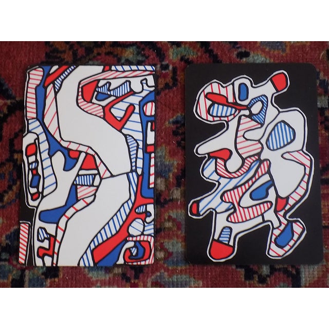 This set of nine (9) vintage modernist abstract Jean Dubuffet (France 1901-1985) screenprints in color was printed in...