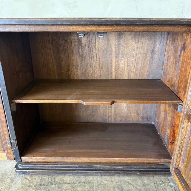 Reeded Credenza in Weathered Black Cabinet For Sale - Image 14 of 18