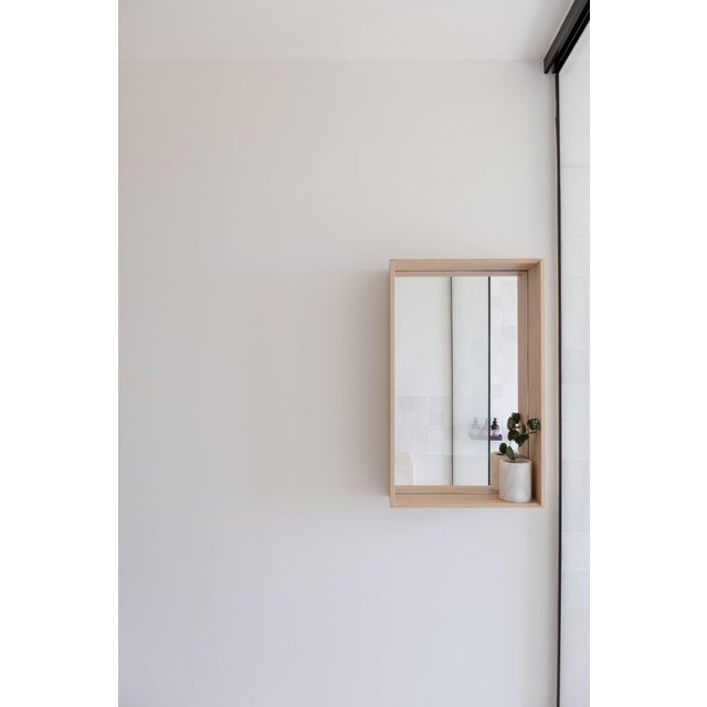 Contemporary Campo Minimalist Wall Mirror in Ash by Filipe & Viricel For Sale - Image 3 of 6