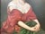 Textile Classical Portrait of a Young Woman Oil on Canvas Painting , Signed & Framed For Sale - Image 7 of 12