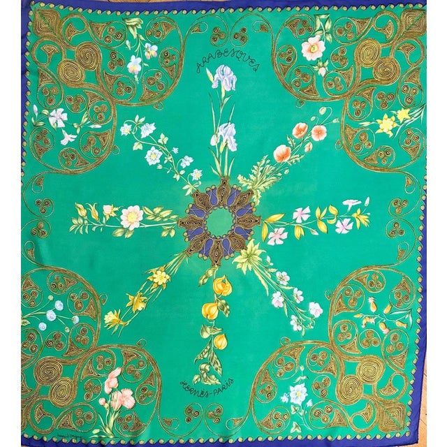 HERMÈS ARABESQUES Silk Scarf Designed by Henri d’Origny 1964 For Sale