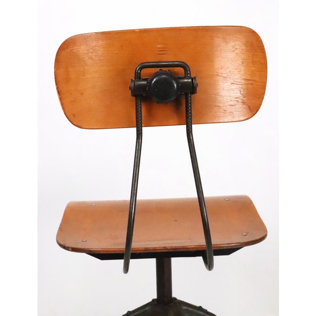 Vintage Industrial Toledo Drafting Stool For Sale - Image 10 of 12
