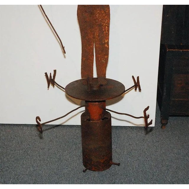 Metal 19th Century Iron Indian Weathervane With Stand For Sale - Image 7 of 10