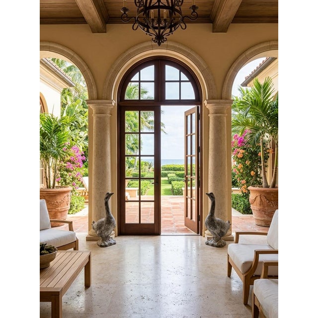 Chrome Pair of Vintage Brutalist Style Cast Metal Goose Sculptures For Sale - Image 8 of 10