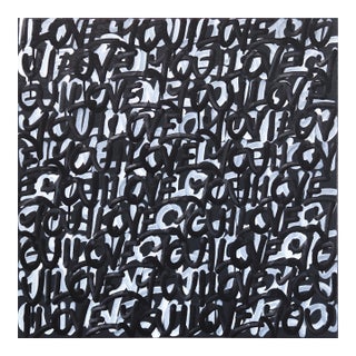 Love Tide Washes in - Large Original Black and White Abstract Mixed Media Painting on Canvas by Amber Goldhammer For Sale