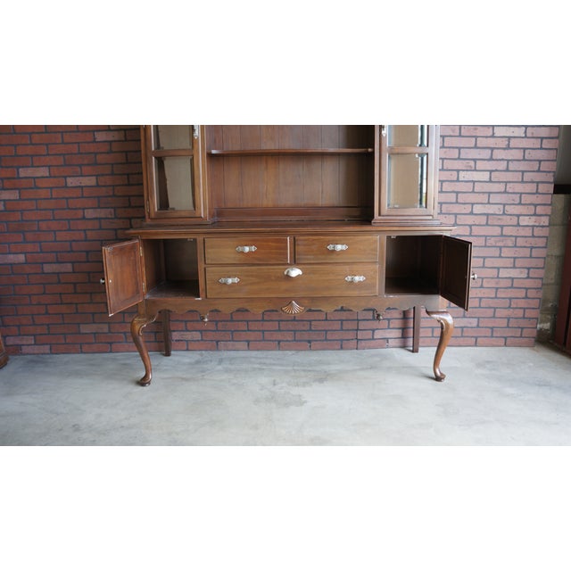 Court Cherry Wood China Hutch by Ethan Allen Chairish