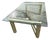 1970s Attributed to Karl Springer Hollywood Regency Style MCM Brass Tubular Coffee Glass Table For Sale