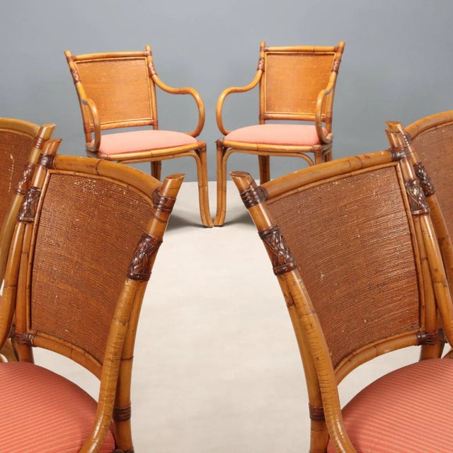Bamboo Chairs, 1960s, Set of 12 For Sale - Image 4 of 11
