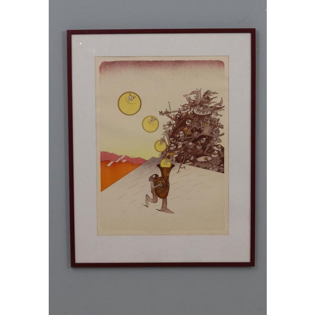 Stanislav Holý, Musicians, 1980s-1990s, Signed Color Lithograph, Framed For Sale - Image 4 of 5