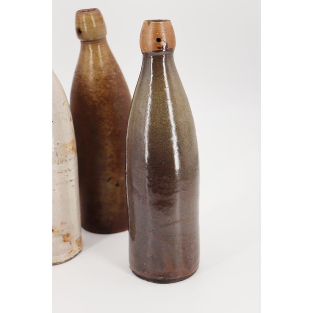 19th Century Antique German Set of Large Four Stoneware Beer Bottles For Sale - Image 11 of 15