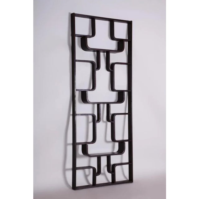 Wood Mid-Century Room Divider in Dark Brown Oak attributed to Ludvik Volak for Drevopodnik Holesov, Former Czechoslovakia, 1960s For Sale - Image 7 of 9