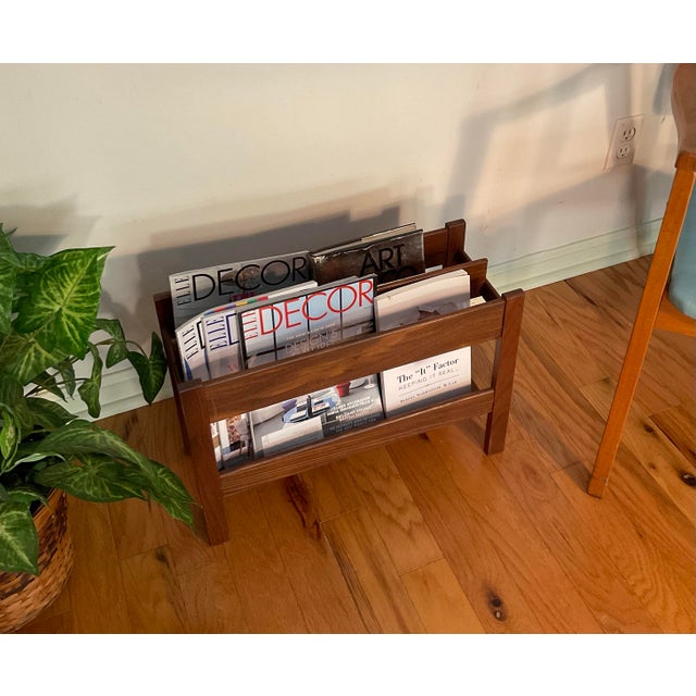 Vintage 1960s Mid Century Teak Magazine Rack Designed by Guy Rodgers ...
