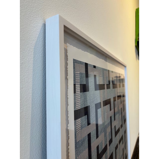 Contemporary Contemporary Denim Celtic Patterned Framed Print Maggie Meiners For Sale - Image 3 of 4