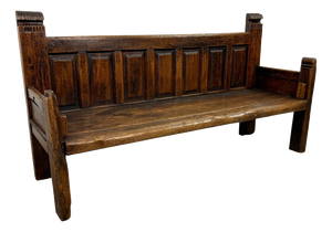 Antique Traditional Spanish Oak Bench