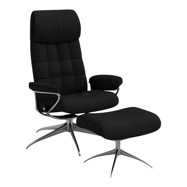 Stressless Spider-Based Office Chair and Ottoman by Ekornes - a Pair For Sale