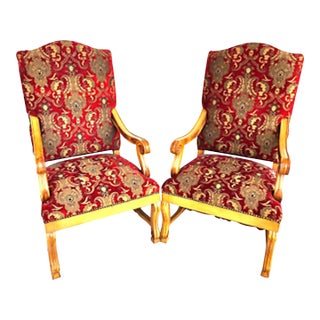 Vintage Accent Armchairs Italian Venetian Style by Andre Originals For Sale