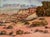 Detailed watercolor of Monument Valley by Albert DeRome (American, 1885-1959). The viewer is looking out over the valley...