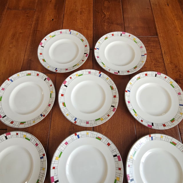 Kate Spade Lenox Gramercy Park Dessert Plates Set of 11 Geometric Pattern For Sale In Philadelphia - Image 6 of 9