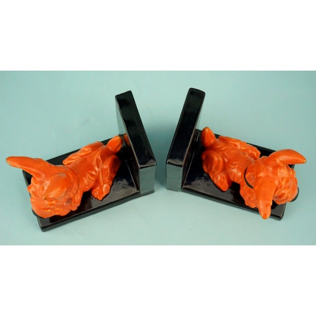 Art Deco Ceramic Scotch Terrier Bookends by Ida Meisinger for Goldscheider, Austria, 1920s, Set of 2 For Sale - Image 10 of 18