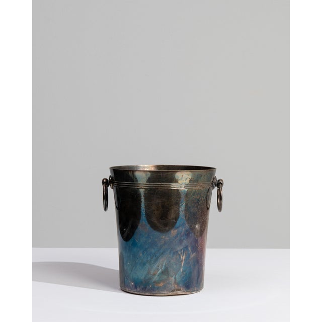 Mid 20th Century France Teal Silver Ice Bucket For Sale In Greensboro - Image 6 of 15