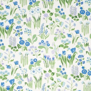Schumacher Carly Fabric in Blue Bell For Sale