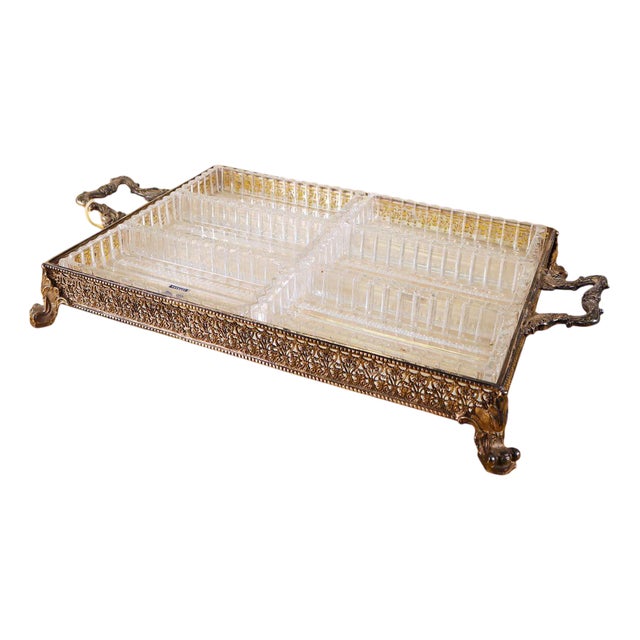 Vintage Glass Sauce Boat with 800 Stamped Silver Base For Sale