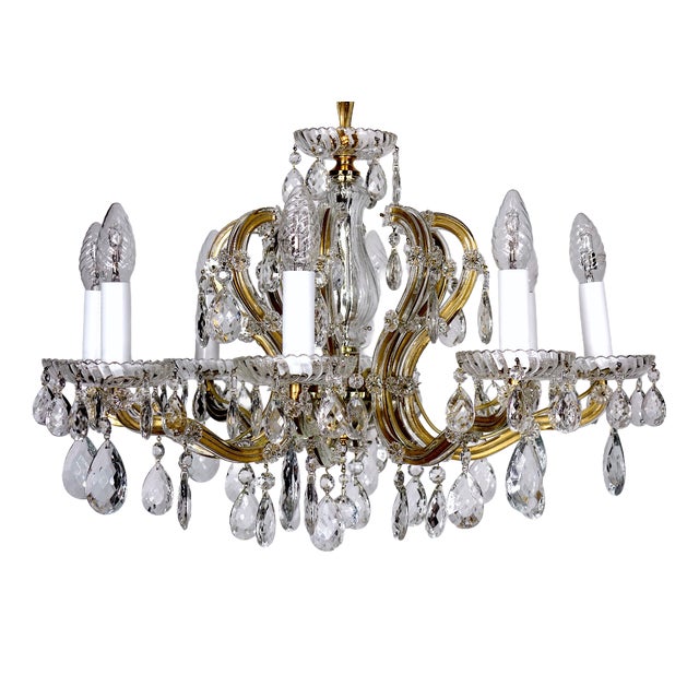 Crystal Maria Theresia Chandelier by Palme Walter for Palwa, 1960s For Sale