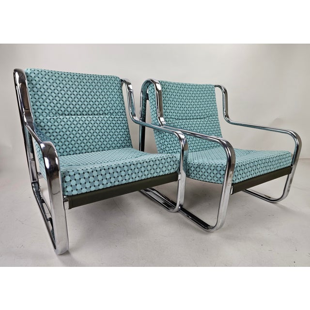 Vintage Italian Chairs in Chrome Frame, 1970s, Set of 2 For Sale - Image 18 of 18