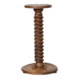 1940s French Twisted Wood Pedestal Table For Sale
