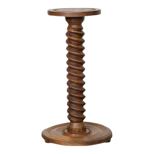 1940s French Twisted Wood Pedestal Table