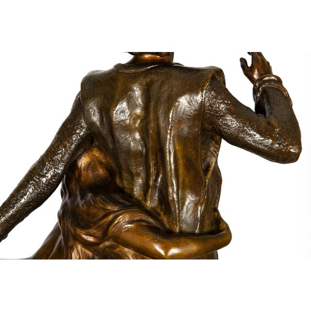 French Art Nouveau Bronze Sculpture Wagner’s “Tannhauser” After Louis Chalon For Sale - Image 15 of 18