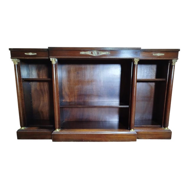 Low Empire Style Mahogany Bookcase For Sale