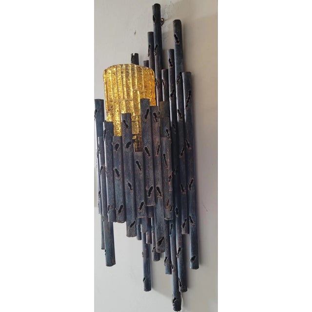 Brutalist Wall Lamp by Marcello Fantoni, 1960s For Sale - Image 6 of 7