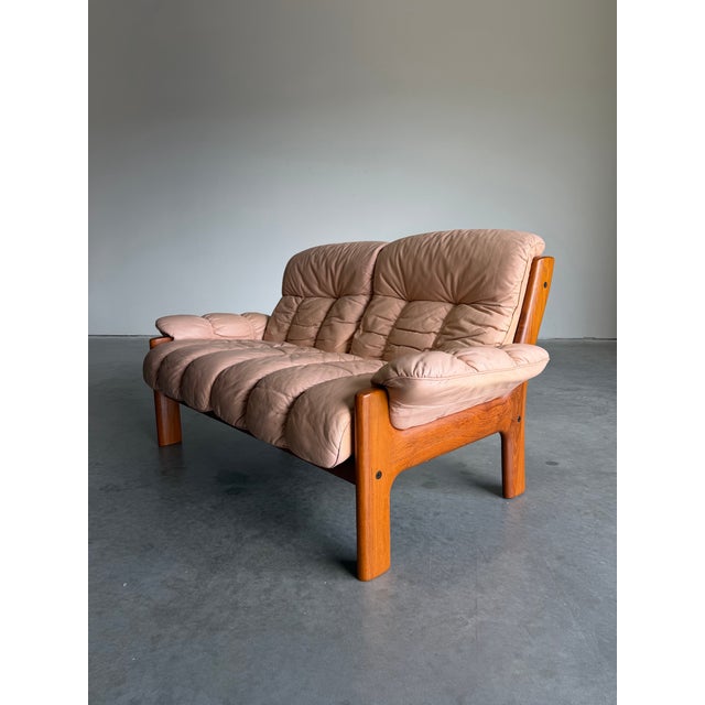 1970s Vintage Ekornes Montana Leather and Teak Sofa For Sale - Image 5 of 12