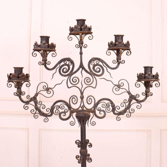 Large 18th C Italian floor standing iron candle altar. 1760 Dimensions:W: 79cm (31.1")H: 184cm (72.4")D: 45cm (17.7") This...