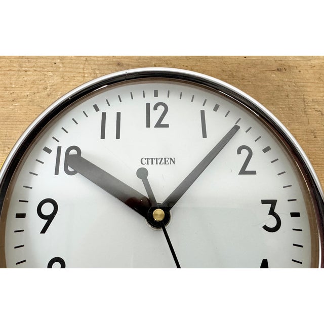 Vintage Yellow Ships Wall Clock from Citizen, 1970s For Sale - Image 9 of 18