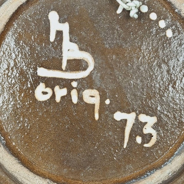 Large Vintage Glazed Ceramic Wall Plate with Abstract Motif, 1960s For Sale - Image 13 of 14